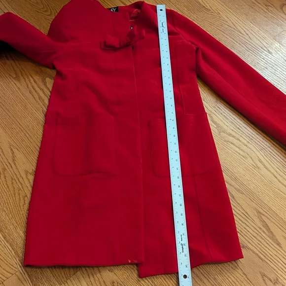 Ampersand Avenue Womens Red Coat With Bow Size Large - Picture 11 of 11